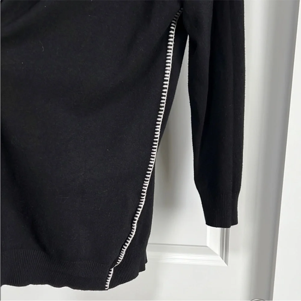 Cardigan Sweater Hooded Open Front Black Womens - Picture 6 of 7